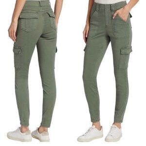 Spanx cargo stretch twill pants in green